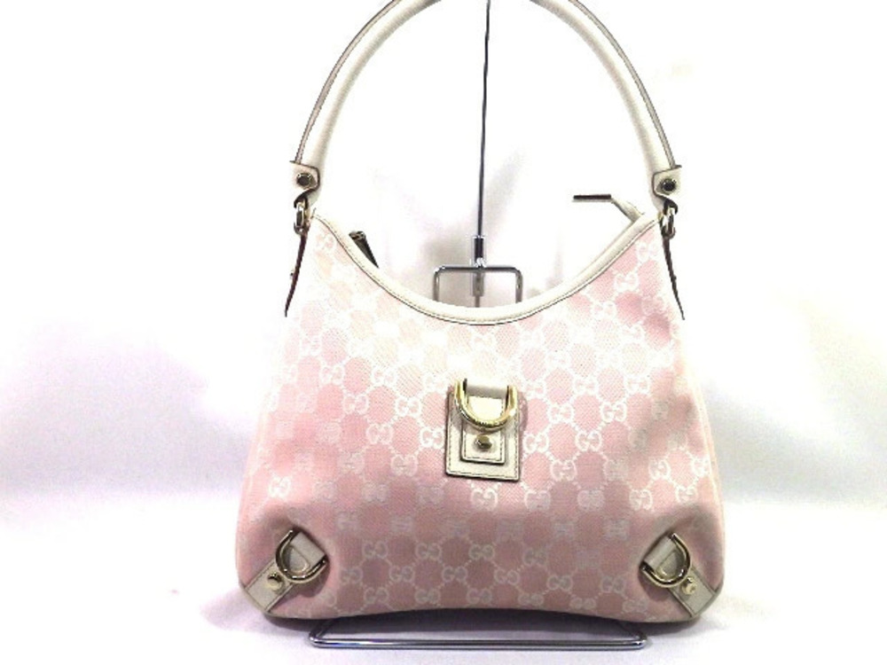 Gucci Shoulder Bag GG Pink x Ivory White